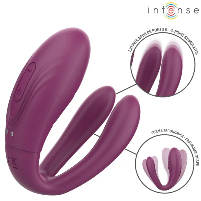 Vibrator Intense Sandra, 10 vibracijskih programov, 10 programov tapkanja, dvojni motor, daljinski upravljalnik, magnetno polnjenje, vijolične barve 5