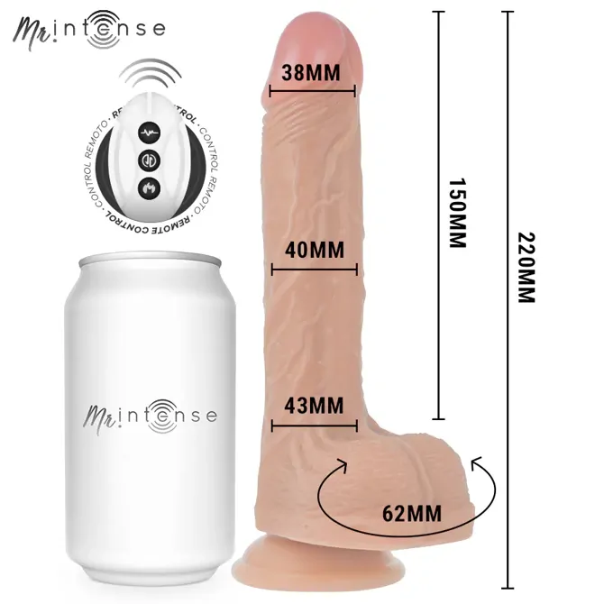 Vibrator Mr Intense Baldwin Up & Down Flesh, 22 cm (8.66), gibanje gor in dol, vibracije, daljinski upravljalnik 3