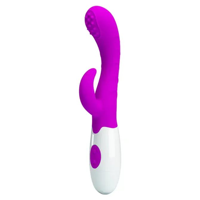 Rabbit vibrator Pretty Love Arthur, 2 x AAA, belo-vijoličen 5