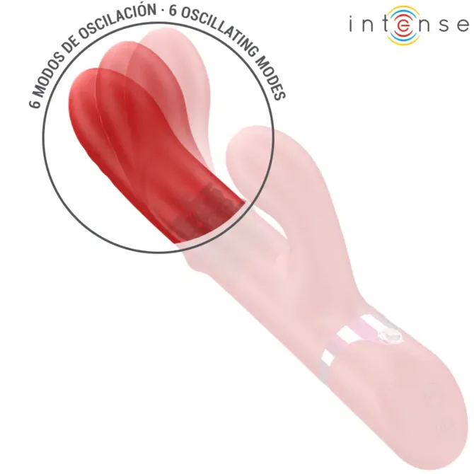 Vibrator Rabbit Intense Lele Rotating & Oscillating, dve funkciji, 13,5 cm, silikon/ABS, vodoodporen, rdeče barve 5