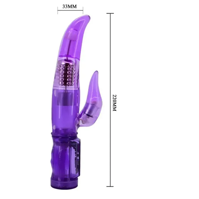 Vibrator Rabbit Lybaile Happy Rabbit, vodoodporen, 22 cm, vijolične barve 5