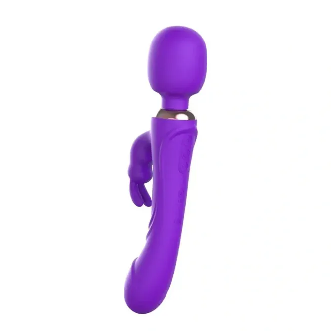 Vibrator Makko Toys #2 Purple, rabbit vibrator z dvojnim učinkom, 10 vibracijskih načinov, USB polnjenje, vijolične barve 3