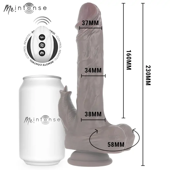 Rabbit vibrator Mr Intense Morgan Up & Down, navpično potiskanje, 3 vibracijski načini, daljinski upravljalnik, vodoodporen, črne barve 5
