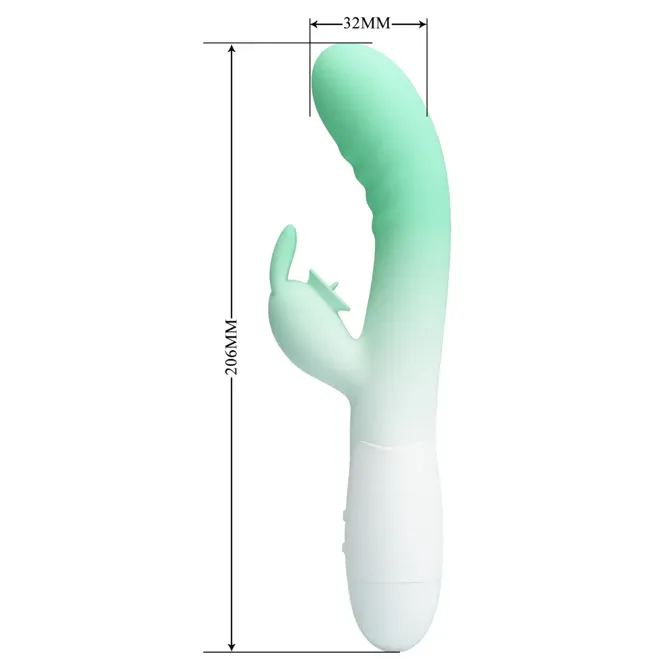 Vibrator Rabbit Pretty Love Cerberus zeleno-bel 6