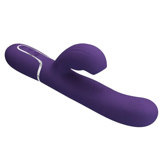 Rabbit vibrator Pretty Love Perlita Twinkled Blue, dvojni motor, 7 načinov tapkanja, 7 načinov potiskanja, magnetno USB polnjenje 3