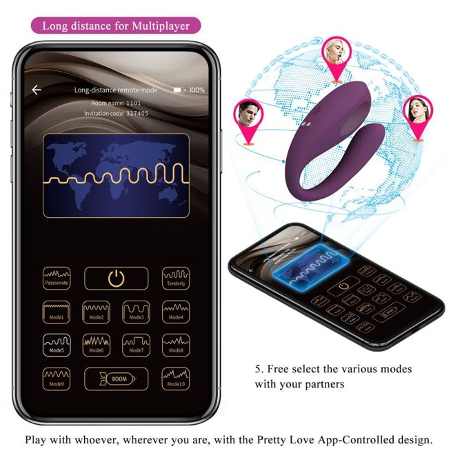Vibrator za hlačke Pretty Love Mane App 5