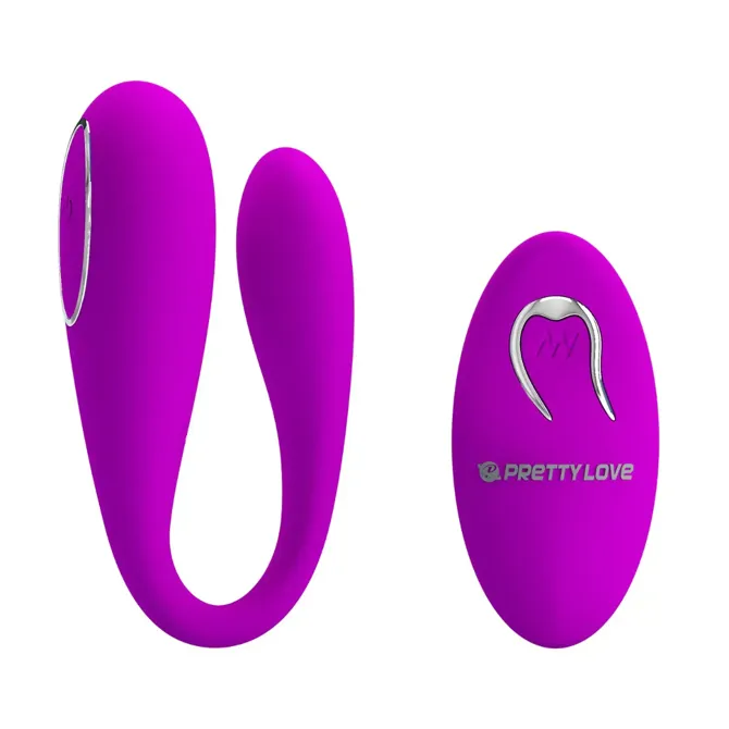 Vibrator za pare Pretty Love Algernon, brezžični upravljalnik, 9,6 cm, USB-polnjenje, vijoličen 2