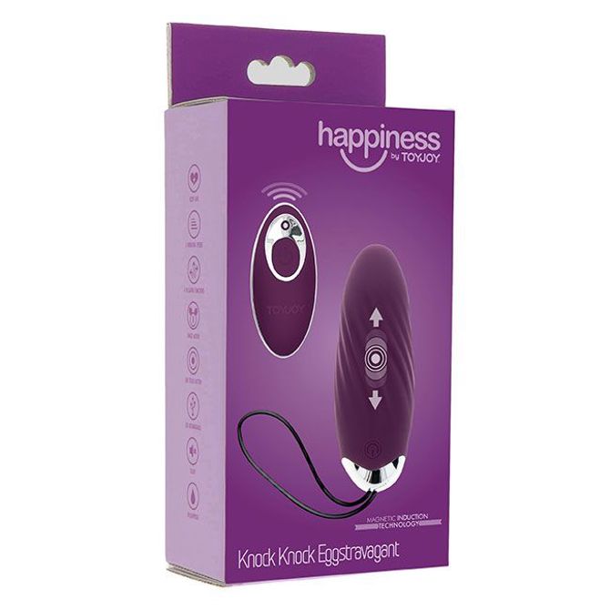 Vibracijski jajček Toy Joy Knock Knock Eggstavagant, USB-polnjenje, vijoličen 2