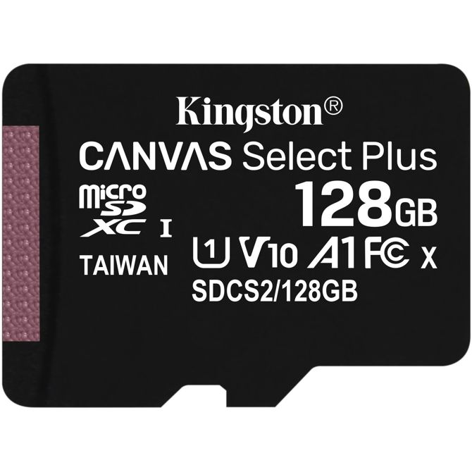 Spominska kartica Kingston Canvas Select Plus MicroSDXC, 128 GB, 100 MB/s + adapter
