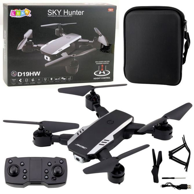 Akumulatorski zložljiv dron s kamero Sky Hunter D19HW, WiFi-FPV, 1800 mAh, do 15 minut letenja