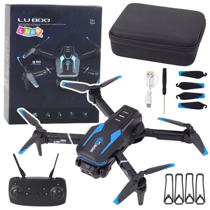 Zložljiv akumulatorski dron s HD kamero LU800, funkcija 360°, LED luči
