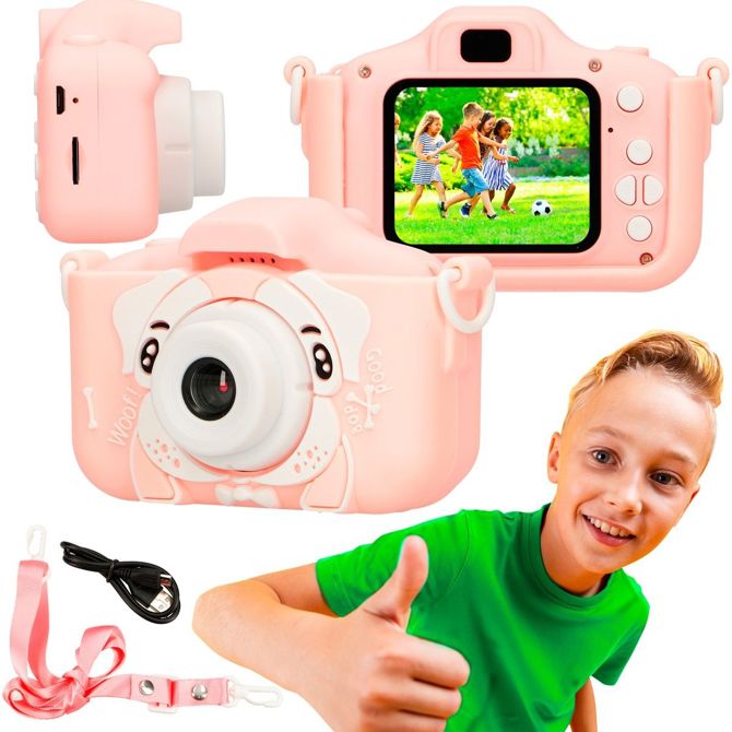 Otroški fotoaparat Extralink H28, Full HD 1080, roza