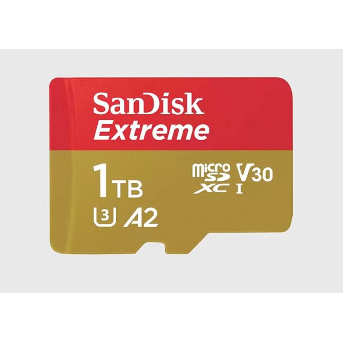 Pomnilniška kartica SanDisk Extreme 1 TB microSDXC, UHS-I U3, Class 10, V30, A2