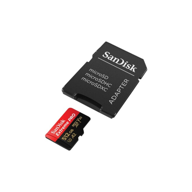 SanDisk 512GB Extreme PRO microSDXC UHS-I spominska kartica z adapterjem