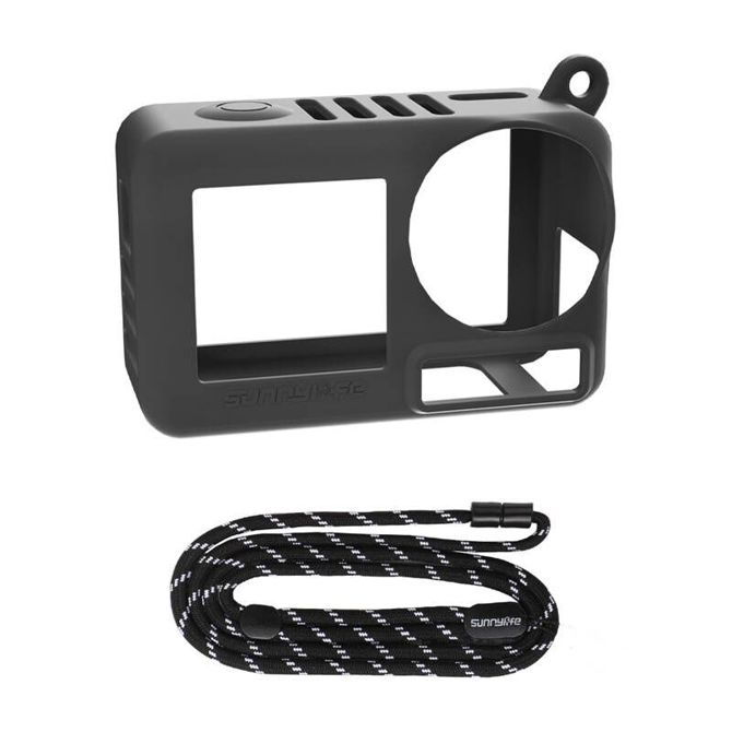 Sunnylife OA5-BHT885-D silikonski etui s paščkom za ACTION 5 PRO (črn)