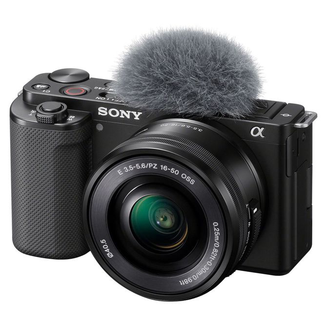 Brezzrcalni fotoaparat Sony ZV-E10 24,2 MP, APS-C CMOS senzor, objektiv 16-50 mm, 4K video, Wi-Fi/Bluetooth