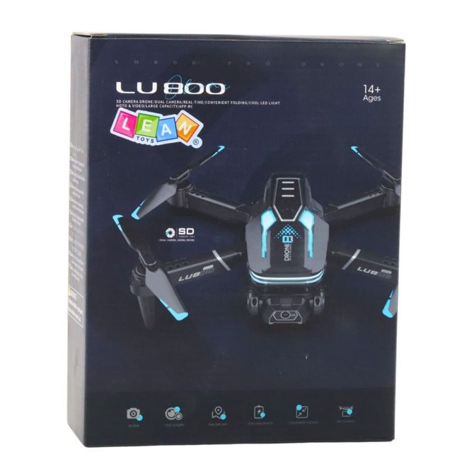 Zložljiv akumulatorski dron s HD kamero LU800, funkcija 360°, LED luči 5