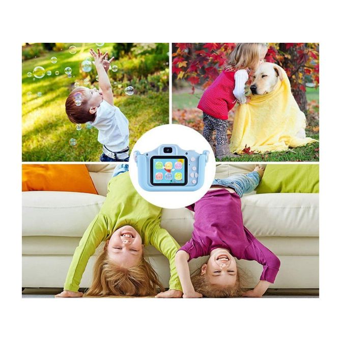 Otroški fotoaparat Verk LCD za otroke SD kartica + etui in trak, modra 5