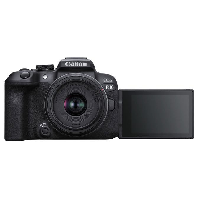 Črn digitalni fotoaparat Canon EOS R10 + objektiv RF-S 18-45 mm F4.5-6.3 IS STM 2