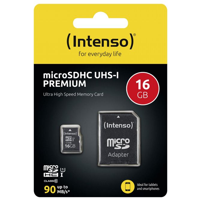 MicroSD Intenso  16GB Premium MicroSDHC 45MB/s + adapter 4