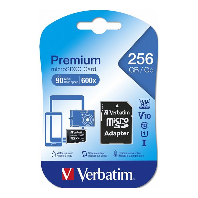 Micro SD Vebatim 256 GB MicroSDXC Premium Class10 + Adapte maloprodaja 3