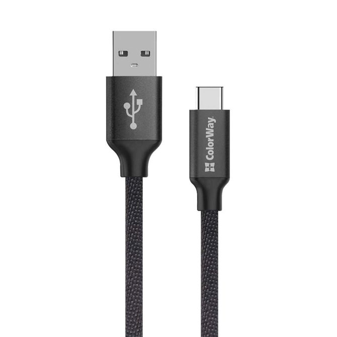 CW-CBUC008-BK Cable Colorway USB Type-C 2m 2.4A black 2