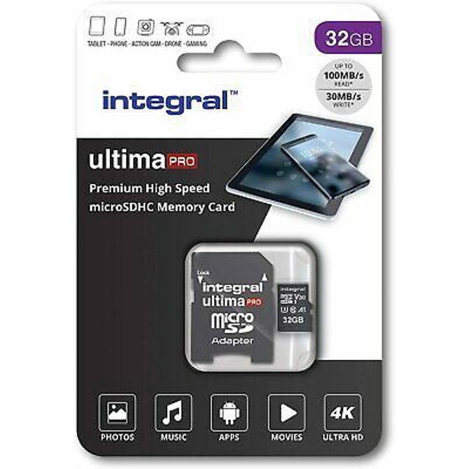 Integral HIGH SPEED MICRO SD CARD MICROSDHC/XC V30 UHS-I U3 2