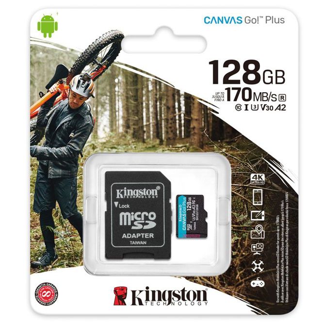 KINGSTON Canvas Go! Plus microSD 128GB Class 10 UHS-I U3 V30 A2 adapter (SDCG3/128GB) spominska kartica 3