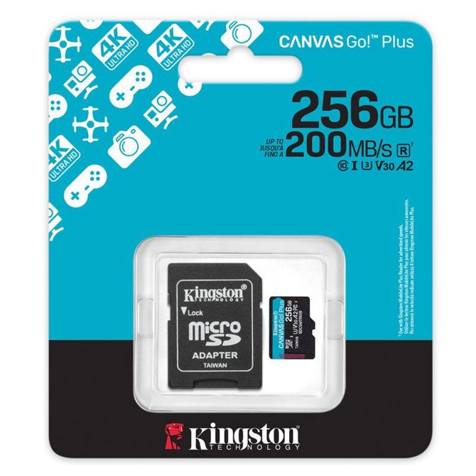 KINGSTON Canvas Go! Plus microSD 256GB Class 10 UHS-I U3 V30 A2 SD adapter SDCG4/256GB spominska kartica 3