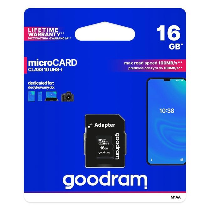 Spominska kartica Goodram microSD 16GB (M1AA-0160R12) 2