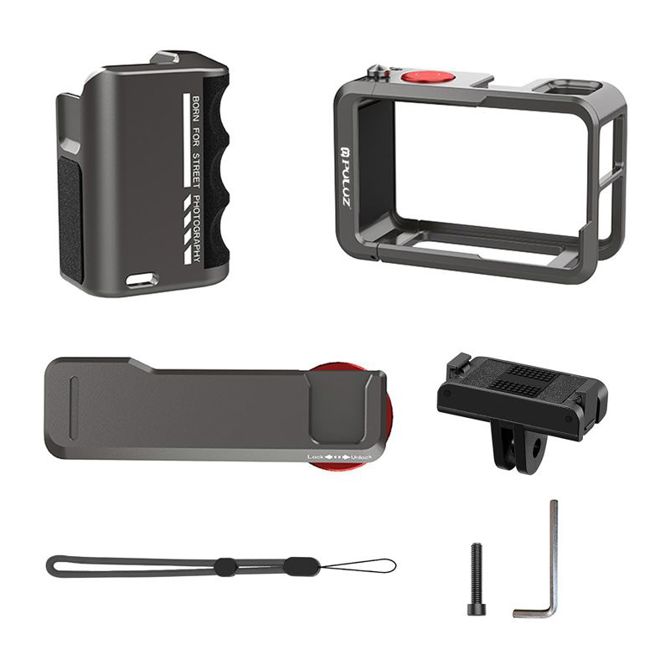 Kovinsko zaščitno ohišje z ročajem Puluz za DJI Osmo Action 5 Pro / Action 4 / Action 3 3
