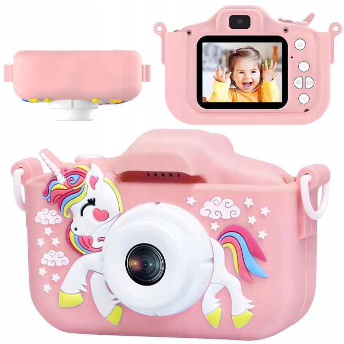 Otroški digitalni fotoaparat Dexxer LCD 40MPix  USB, roza + 32GB SD kartica 3