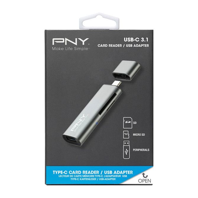 ČITALC KARTIC PNY USB-C - USB ADAPTER 2