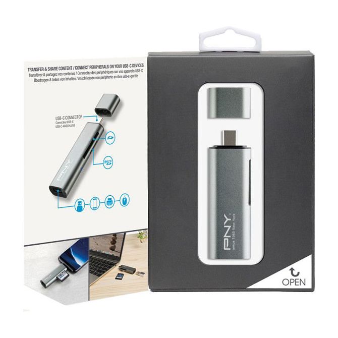 ČITALC KARTIC PNY USB-C - USB ADAPTER 3