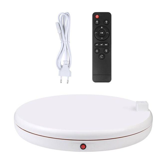 Vrtljivo stojalo Puluz z vtičnico 45 cm (belo) 2