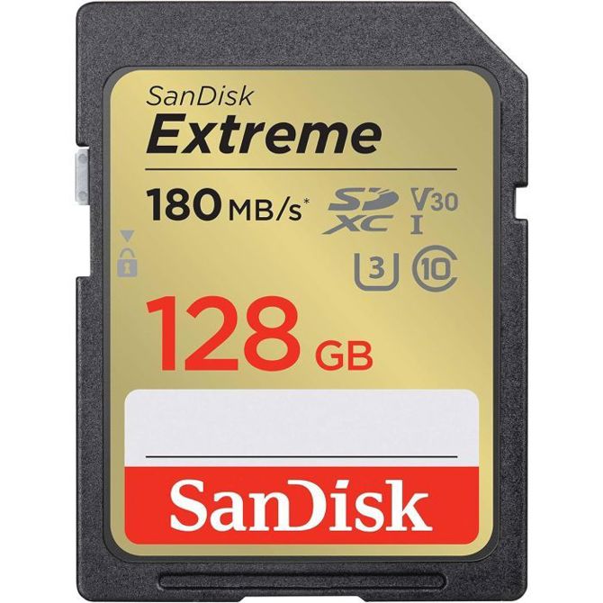 SanDisk Extreme PLUS 128GB SDHC Mspominska kartica 180MB/s in 90MB/s branje/pisanje, UHS-I, Class 10 4