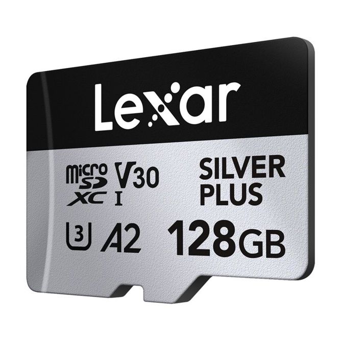 Komplet dveh pomnilniških kartic Lexar High-Performance Silver Plus microSDXC 2x128GB + adapter 4