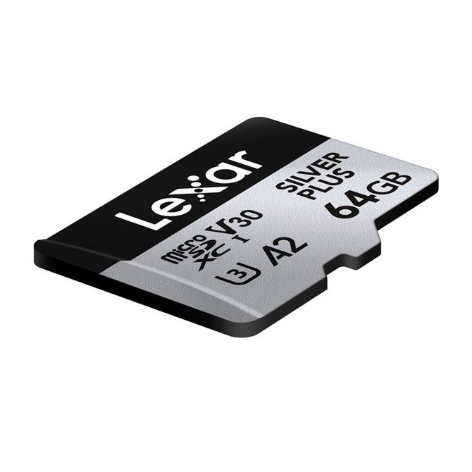 Komplet dveh pomnilniških kartic Lexar High-Performance Silver Plus microSDXC 2x64GB + adapter 6