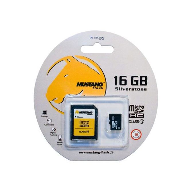 Spominska kartica Micro Secure Digital (microSDHC) MUSTANG 16GB Silverstone (Class 10) 2