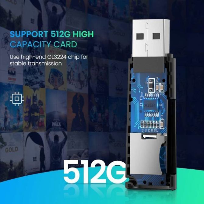Čitalec kartic Ugreen SD/microSD USB 3.0 - box - 60722 5