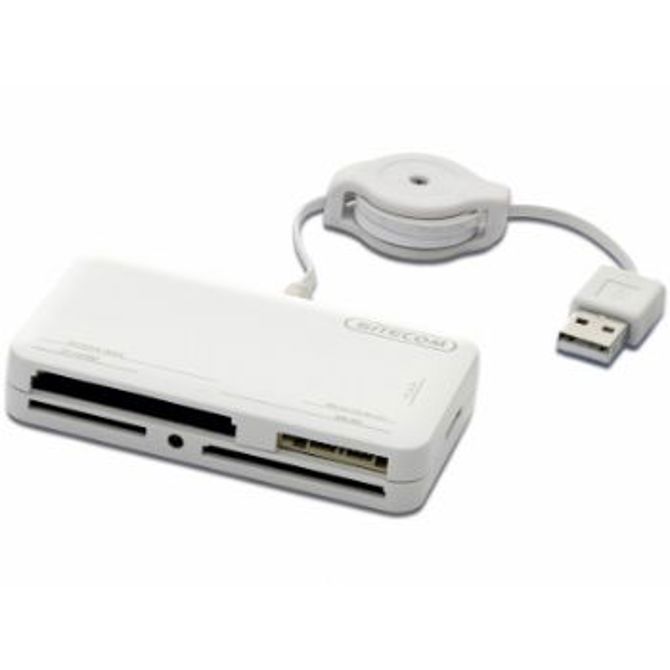 SITECOM MD-017 USB 2.0 card reader - 63 in 1  (SDHC) - White - with retractable cord 2