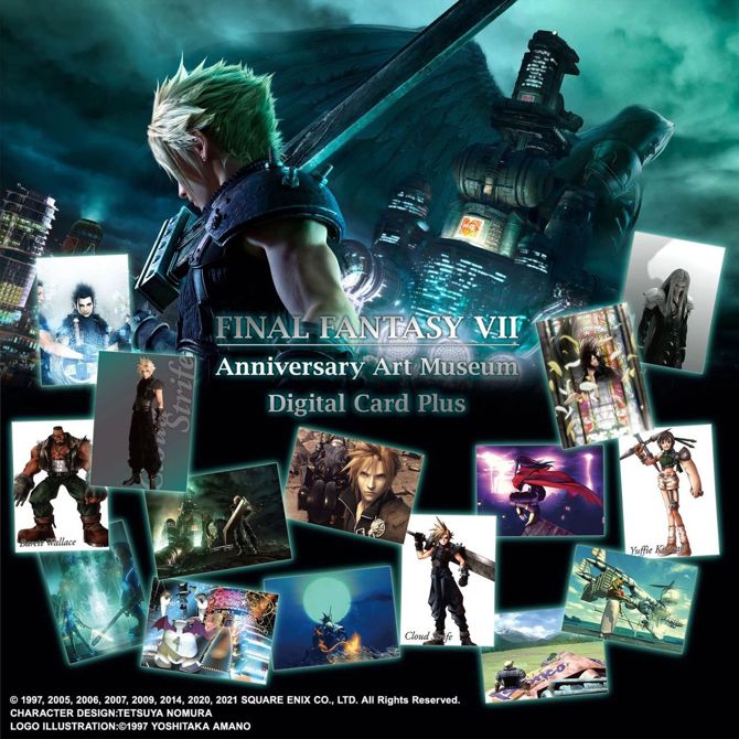 Zbirateljske karte Final Fantasy VII Anniversary Art Museum Digital Card Plus Display, 20 paketov, angleška različica