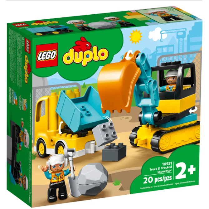 Kocke Lego Duplo®: Tovornjak in bager na gosenicah (10931)