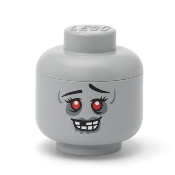 Glava za shranjevanje Lego Zombie, majhna, siva