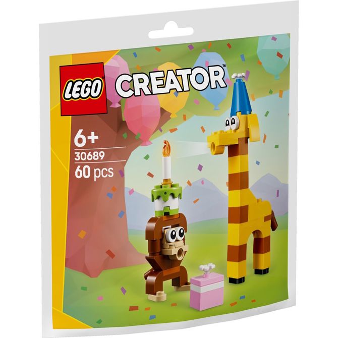 Kocke Lego Creator: Živali za rojstnodnevno zabavo (30689), 60 kock, od 6. let