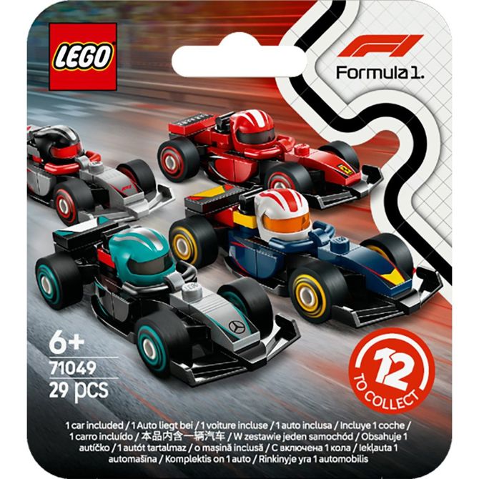 Kocke Lego Minifigure: Dirkalni avtomobil F1 za zbiranje (različni predmeti, en model) (71049)
