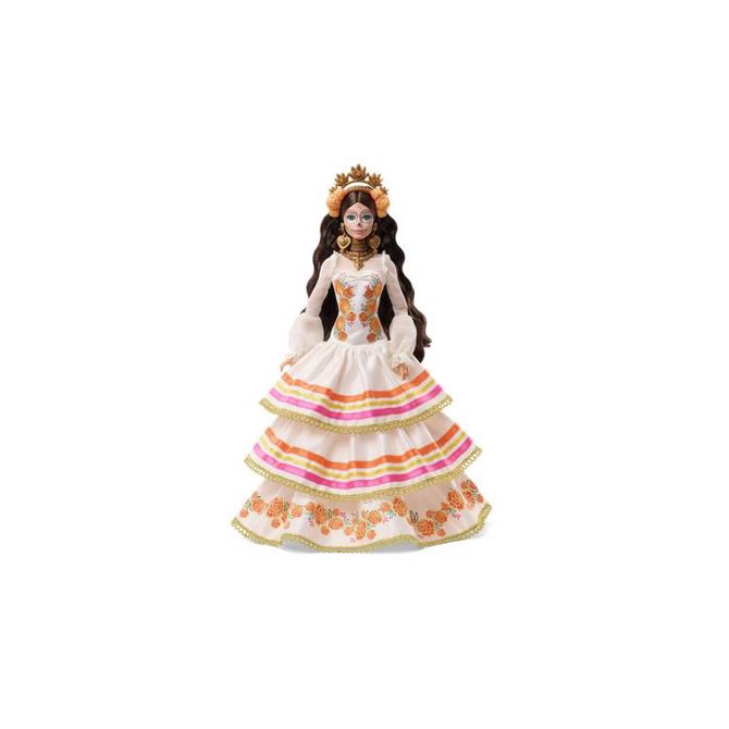 Lutka Barbie Signature Dia De Muertos 2025 punčka v kremni nabrani obleki, od 6. let, plastika