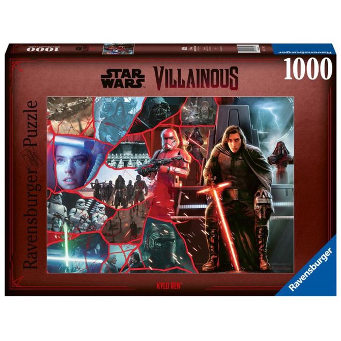 Sestavljanka Ravensburger: Vojna zvezd Zlobnež: Kylo Ren (1000 delov), od 14. let