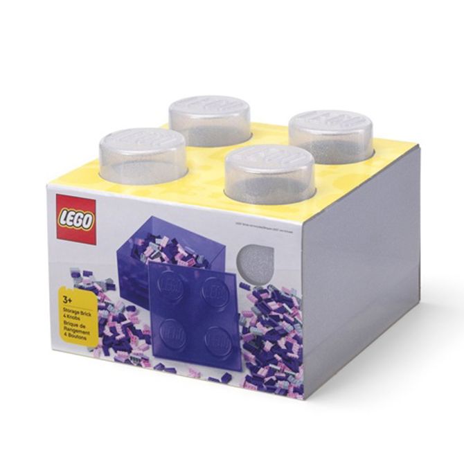 Shranjevalna kocka Lego z gradnikom 4, prozorna