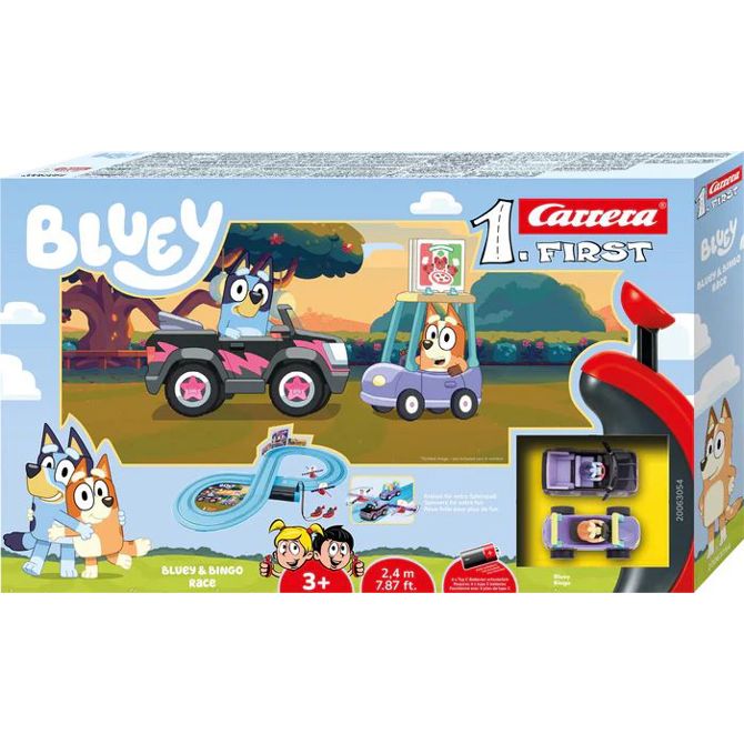 Steza Carrera FIRST Bluey &; Bingo Race, za 2 vozinika, od 3. let, 2.4 m steza